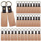 Delamiya 30 Stück Holz Schlüsselringe Rohlinge, Holzschlüsselanhänger Blanko DIY, Personalisierbar, Unisex, Naturfarben
