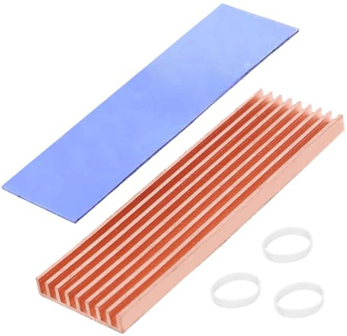 Haojiaho M.2 2280 SSD Kühlkörper, Kupfer, 70 x 21 x 6 mm, Laptop NVMe M.2 Kühlkörper mit Silikon Wärmeleitpad für 2280 M2 SSD Laptop