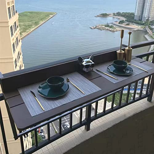 Balkon-Stehtisch für Geländer, Balkon-Hängetisch, Balkontisch, Outdoor-Hängeschienen-Tische für Deck, Balkongeländer-Hängetisch, klappbarer Balkontisch zum Aufhängen, verstellbarer Deck-Tisch (Farbe:
