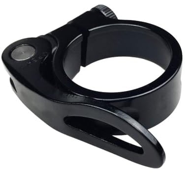 YHT Aluminum Alloy Seatpost Clamp - Quick Release Collar for Road & Mountain Bikes (Black, 28.6mm)