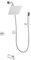 FSCEPIXI Duscharmatur mit 2 Griffen, Regenduscharmatur-Set mit Wannenauslauf, 2-in-1-Duschsystem, komplettes Wannen- und Duschverkleidungsset, Chrom