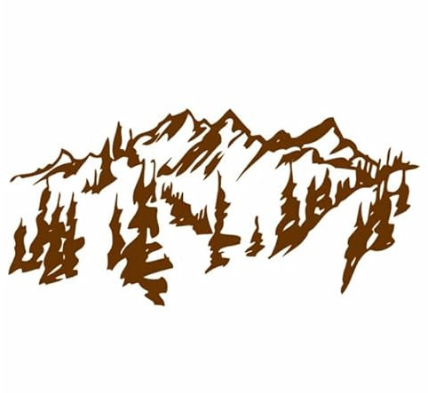 Wandtattoo Berge Bäume Wandkunst Aufkleber Wandbild Wandsticker, braun, 100x50cm