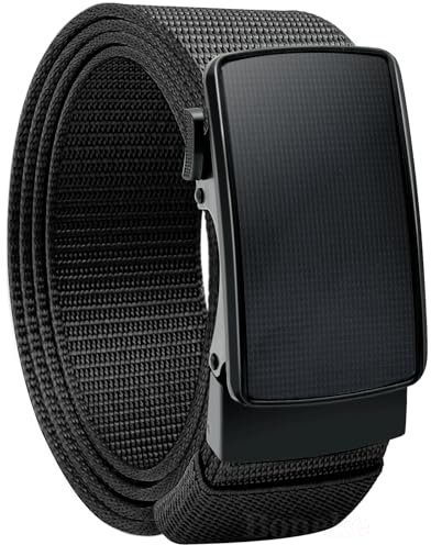 Boneke Ratschen Gürtel für Männer - Nylon Web Tactical mit Automatischer Slide Schnalle, Nicht Perforierter Leinwander für Jeans und Golf Geeignet