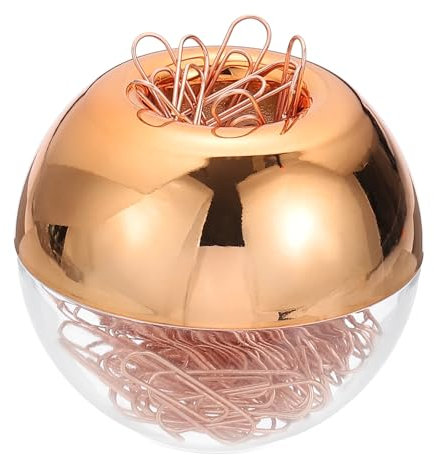 PATIKIL Porta Graffette magnetica Dispenser, Porta Graffette Rotondo Con Coperchio magnetica Grande Capacità Con 100 Graffette Per Articoli Da Scrivania, Ufficio, Rosa Oro