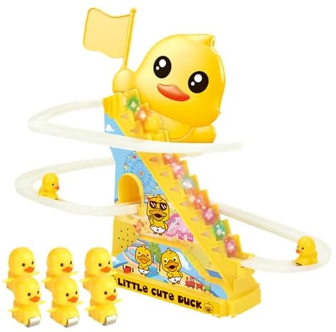 Roller Coaster Duck, Duck Climbing Stairs, Puzzle Duck Toy, Go Racer Track Toy, Climbing Stairs Toy, Interactive Climbing Stairs Fun Engaging Music & Sounds for Kids, Boys, Girls