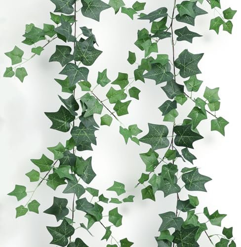 SHUOHONG 2 Piezas Guirnaldas de Hiedra Artificial, Plantas Artificiales Colgantes, Enredaderas Artificiales Decorativas, Planta Artificial Colgante, Plantas Artificiales Decorativas (Verde)