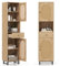 COSTWAY Bathroom Tall Cabinet, Freestanding Storage Cupboard with Rattan Doors, Open/Adjustable Shelves and Drawer, 170cm Tall Narrow Slim Bathroom Unit Floor Cabinet for Living Room Hallway, Natural