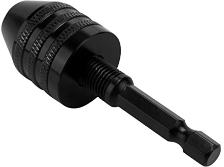 Diheohg 0.3-8mm 1/4 Inch Keyless Drill Chuck Screwdriver Impact Driver Adapter Hex Screw Drill Bit Grinder Change Adapter Convert -Black