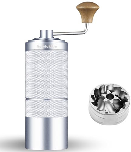 NewlukPro M6 Kaffeemühle Handbuch, Kapazität 25g, Hand Kaffeemühle Sharp Hexagonal Mahlkern, tragbare manuelle Kaffeebohnen Mühle für Gießen über Espresso