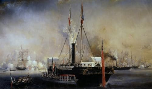 ARToPHIIU Kunstdruck Leinwand Leinwand Wand Kunst Malerei Wandkunst König Louis Philippe I. und die Königin der Franzosen treffen Königin von Louis Eugene Gabriel Isabey für Wanddekoration 60x90cm