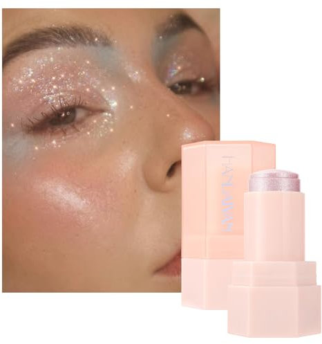 Jelly Highlighter Stick für Gesicht & Körper,Feuchtigkeitsspendender cremiger Glanz mit dezentem Schimmer,Natürliche 3D-Konturierung,Universelle Farbtöne für alle Hauttöne,#HALO GORGEOUS