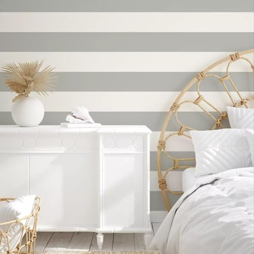 SOPHIE LAURENCE Stripe Wallpaper Grey White Grey White Wallpaper Stripe Quality Feature Wall Smooth Finish Hallway Lounge