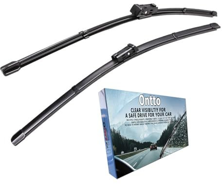 ontto 1 Set Front Scheibenwischer Kompatibel mit Audi A1 8X GB 2010-2024 24+16 Ersatz-Scheibenwischern mit Multi-Clip Adapter Gummi Wischblätter Vorne Scheibenwischerblätter 600 mm und 400 mm