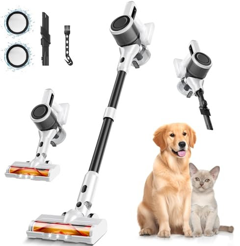 BSNAW Cordless Vacuum Cleaner for Home, 8-in-1 Lightweight Stick Vacuum with 45Mins Runtime, Powerful Suction, Anti-Tangle, Rechargeable Cordless Vacuum for Hardwood Floor Carpet Pet Hair, N5