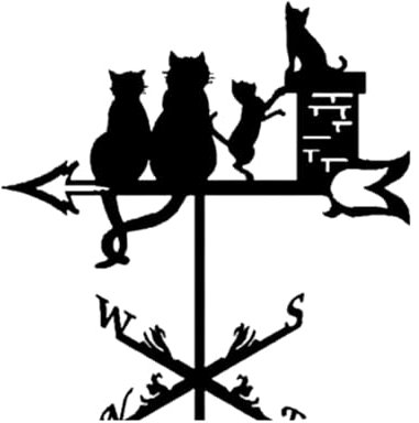 F Fityle Banderuola segnavento in Metallo a Forma di Gatto, banderuola segnavento Decorativa Vintage a Forma di Animale, per, terrazza, Cortile,