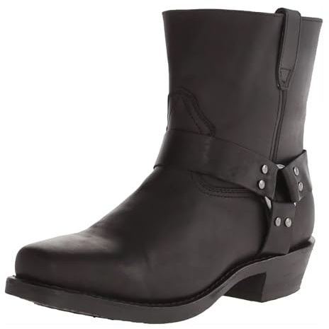 RRYPBOVG Botines Hombre Botas Vaqueras Retro for Hombre, Botas de Media caña, de Cuero, de Varios Estilos, sin Cordones, Botines de Caballero for Invierno, Talla 48(Black,11.5)
