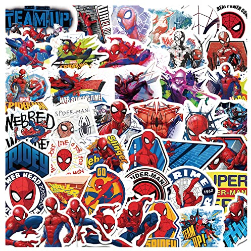 100PCS Cartoon Style Spiderhero Stickers Pack for Kids, Waterproof Vinyl Stickers for Laptop Water Bottle Luggage Snowboard Bicycle Skateboard Decal, Stickers for School Rewards, Party Favors