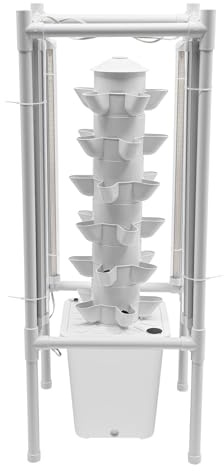 QIERF Tour hydroponique à 6 étages - Système de culture hydroponique - Système de culture hydroponique - 30 trous de plantation - Réservoir d'eau de 10 l - 4 lampes UV LED pour herbes, fruits, légumes