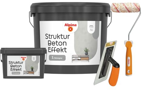 Alpina Effektfarbe Strukturbeton-Effekt Set – inkl. Effekt-Kelle & Roller