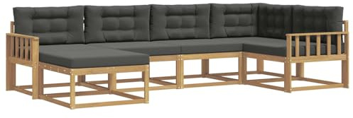 vidaXL Outdoor-Sofagarnitur 5 pcs Weiß und Anthrazit Polyester, Patio-Sofa, Moderne Outdoor-Sitzgruppe, langlebige Gartenmöbel, wetterfest für die Lounge im Garten