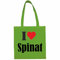 Reifen-Markt Tasche I Love Spinat Größe 38x42 Farbe Grün Druck Schwarz