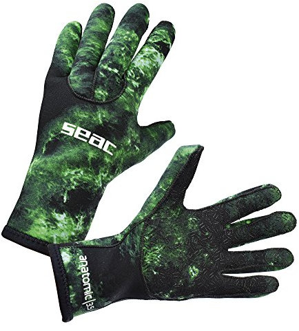 Seac Anatomic Camo Gloves, Tauchhandschuhe aus 3,5mm-Neoprene für Freitauchen und Unterwasserjagd in Tarnfarben