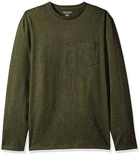 Amazon Essentials Men's Regular-Fit Long-Sleeve T-Shirt, Olive Heather, L