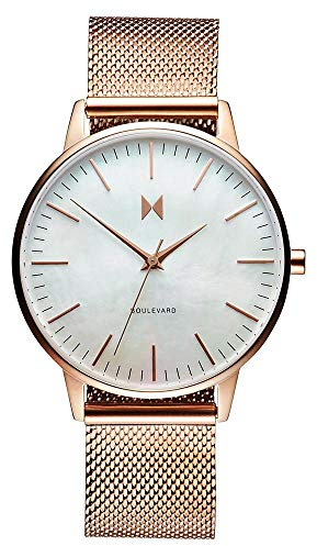 MVMT Analog Quarzuhr für Damen mit Roségoldfarbenes Edelstahlarmband - D-MB01-RGPL