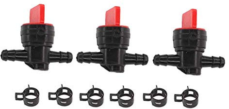 AISEN 3x Benzinhahn Kraftstoffhahn Absperrhahn für Briggs & Stratton Rasenmäher 8,2 mm