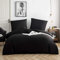 AYSW Baumwolle Bettwäsche 220x240 cm Schwarz 1 Bettbezug mit 2 Kopfkissenbezug 80x80 cm