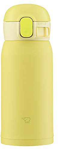 Zojirushi SM-WA36-YA Water Bottle, One-Touch Stainless Steel Mug, Seamless 0.36L Lemon
