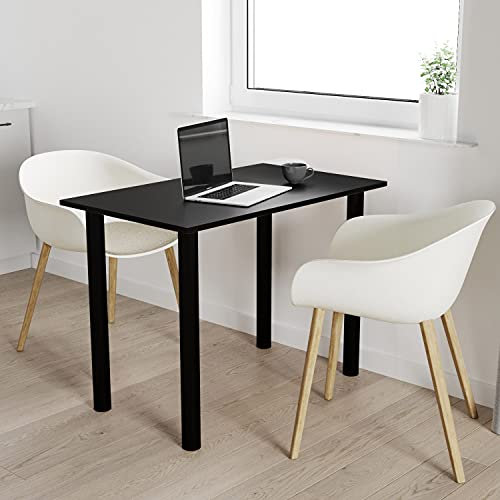 AKKE mikon 60x40 | Esszimmertisch - Esstisch - Tisch mit SCHWARZEN Beinen - Küchentisch - Bürotisch | SCHWARZ
