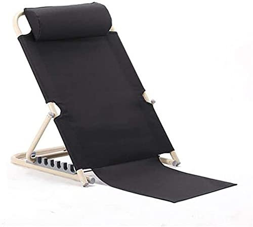 JINCAN Adjustable Bed Backrest,Folding Backrest Bed Back Rest, Watch TV in Bed, for Eldery, Disabled, Injured Pillow Lifter Rest Chair (Color : Black, Size : H72)