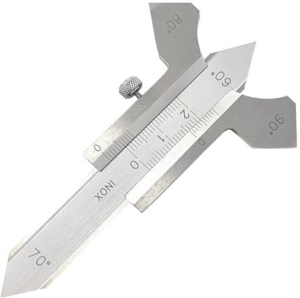 ELCAN Juego de galgas de soldadura, calibre para medida e inspección de soldaduras a tope y ángulo o filete y preparaciones de ángulos, de acero inoxidable con grabado laser