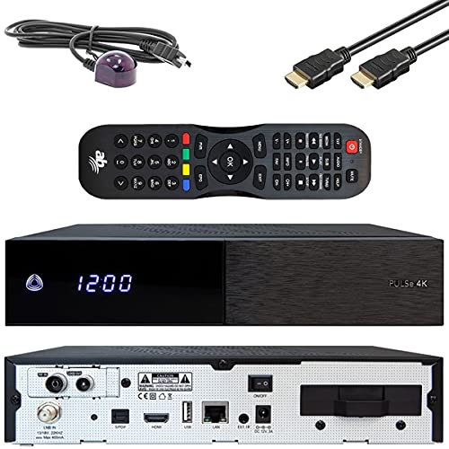 AB Pulse 4K UHD Combo Receiver (1x DVB-S2X Sat, 1x DVB-C/T2 Kabel, Linux E2, PVR, H.265, HDR10, USB 2.0, HDMI, CI, CA-Kartenleser, MicroSD-Slot, LAN, schwarz, 2TB)