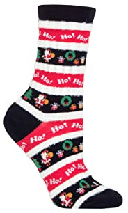 SockShop Men's and Ladies' Lazy Panda Bamboo Christmas Socks (Pack of 1) (Navy Ho Ho Ho, 4-8)