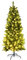 COSTWAY 4.5FT/5FT/6FT/6.5FT/7.5FT Pre-lit Slim Christmas Tree, Hinged Pencil Xmas Tree with Warm LED Lights, Foldable Metal Stand & Superior PVC Leaves, Holiday Decoration for Home and Shops(6FT)