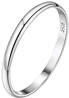 Bandmax 2mm Glatter Bandring in Größe 64 Silber 925 Herrenring Partnerring Verlobungsring Ehering Hochzeit Schmuck Accessoire für Männer