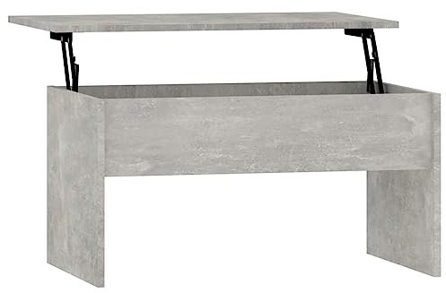 vidaXL Mesa de Centro Mesita Auxiliar Consola Lateral Salón Sofá Sala de Estar Café Muebles Mobiliario Contrachapada Gris Hormigón 80x50,5x41,5 cm