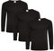 Keanu Mens Thermal Long Sleeve Top - Pack of 3 - Winter Warm Brushed Underwear Long Sleeve Top Baselayer - Sizes S M L XL 2XL (Black, Medium)
