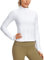 CRZ YOGA Women's Butterluxe Full Zip Running Jacket Pockets Outdoor Sports Cropped Jackets Gym Long Sleeve Top with Thumb Holes White 12