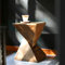 Concrete Art Side Table Lightweight: Modern Accent Table 30.5x30.5x46cm Brown Bedside Sofa Sides Tables Sitting Chair End Table for Living Room Indoors Outdoors