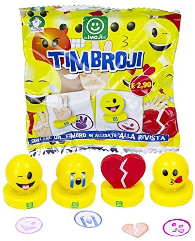 BEMIRO 6er Set Emoji Stempel Überraschungstüte - 3,5 cm, Stempelset, Stempel, Stempel Kinder Set, Kinder Stempel, Bastelbedarf, Kinder Bastelbedarf, Mitgebsel