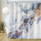 Uiiooazy Rideau Douche Anti Moisissure, Rideau de Douche 180x220cm Bleu Effet Marbre Gris Jaune Moderne Rideaux de Baignoire Tissu Lavable Imperméable Polyester Rideaux Salle de Bain avec 12 Crochets