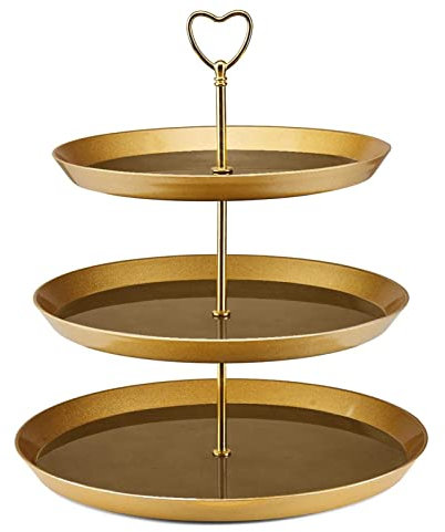 Cupcake Stand Holder Plastic Dessert Stand Cake Stand 3 Tiered Serving Stand Display Stand, Brown Vintage