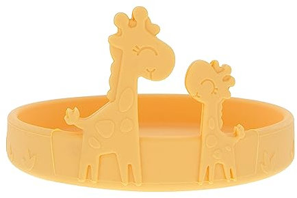 Nuby Animal Friend Silicone Round Plate - Toddler Plate - 6+ Months - Yellow Giraffe Plate