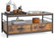 COSTWAY Coffee Table, Industrial Cocktail Tea Center Table with Storage Drawers & Shelf, Wooden Accent End Sofa Side Table for Living Room Bedroom Office