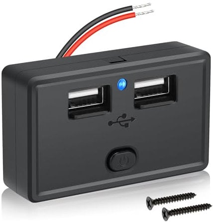 Linkstyle USB Steckdose 12V Wohnmobil, 4.8A Dual USB A Schnellladesteckdose Panel mit ON/Off Schalter für Auto Marine Boote