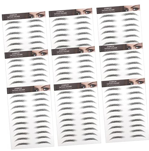 CIMAXIC 10er Satz Kunstliche Augenbrauen Sticker Schwarz Fuer Damen Augenbrauen Make-up Haltbar Bis Mehrere Tage
