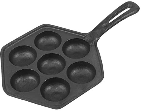 Hausdec Cast Iron Stuffed StuffedPancake Pan,Munk/Aebleskiver,House Cast Iron Griddle for Various Spherical Food